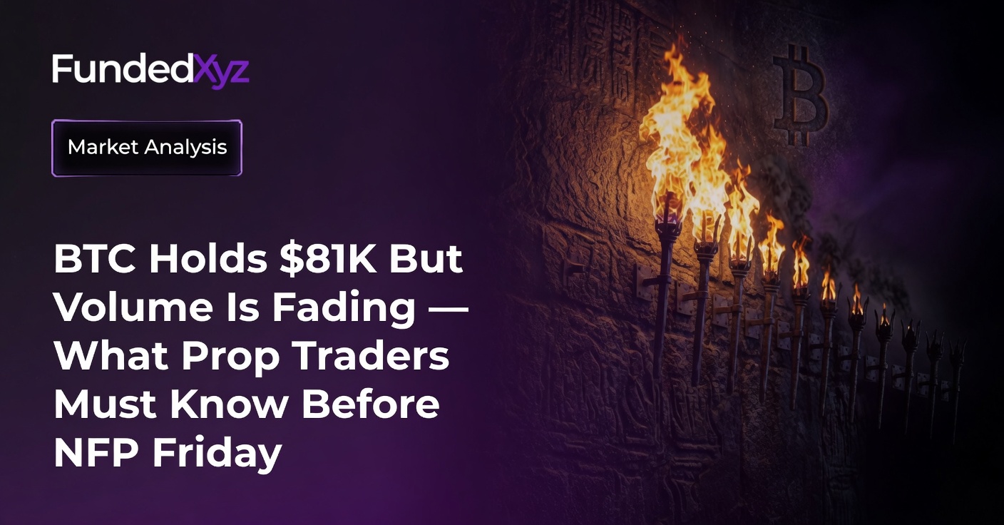BTC Holds $81K But Volume Is Fading — What Prop Traders Must Know Before NFP Friday