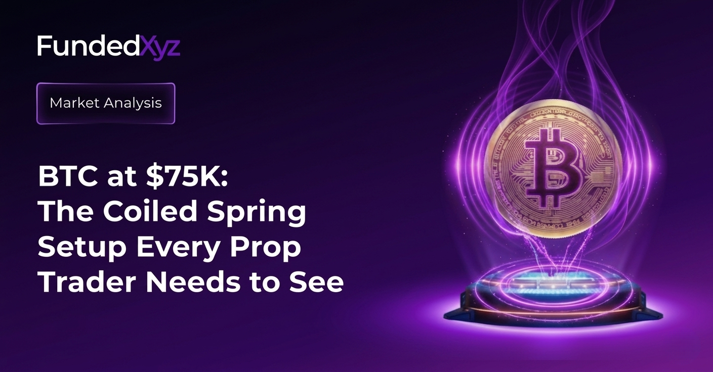 BTC at $75K: The Coiled Spring Setup Every Prop Trader Needs to See