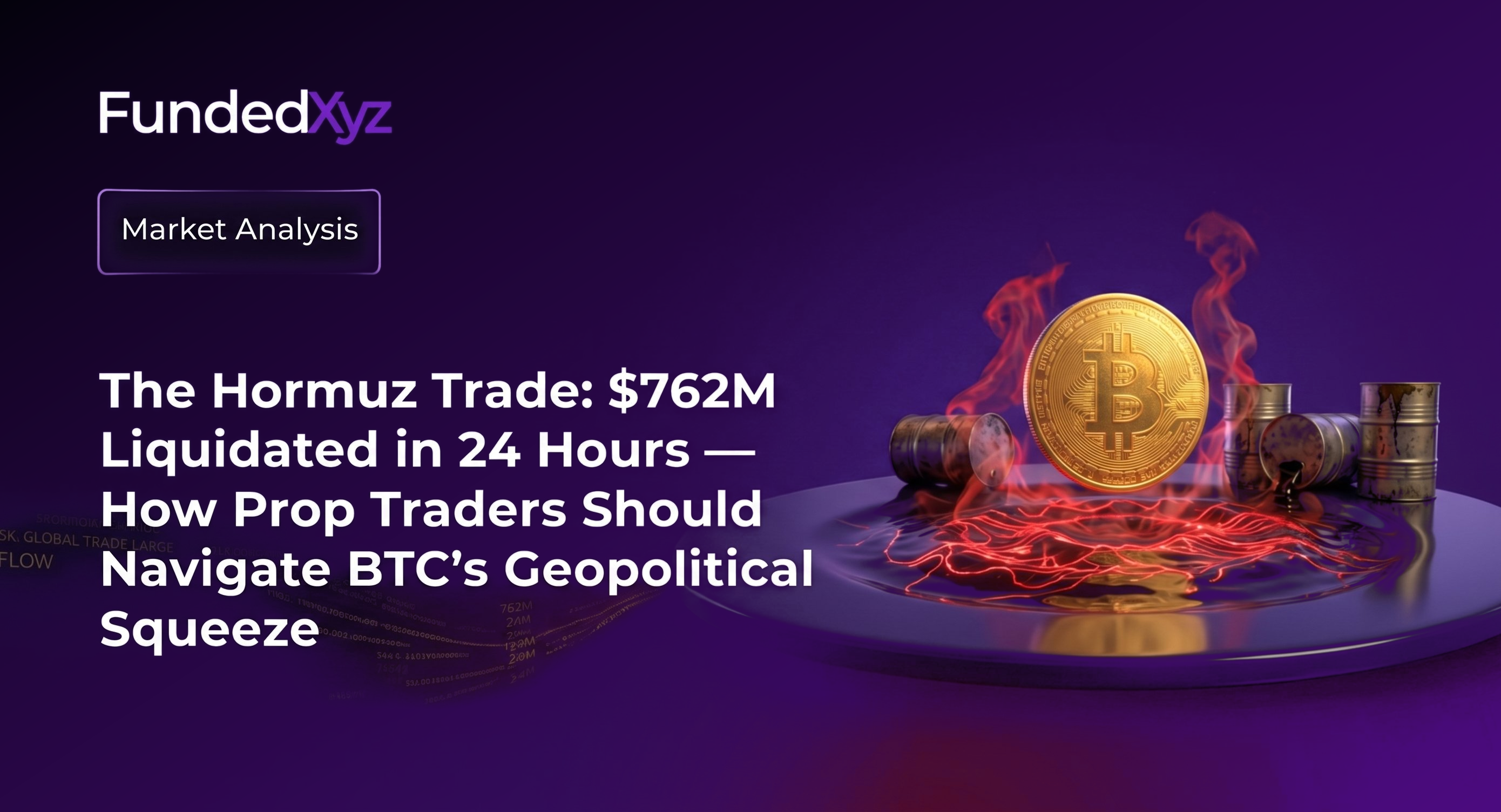 The Hormuz Trade: $762M Liquidated in 24 Hours — How Prop Traders Should Navigate BTC’s Geopolitical Squeeze